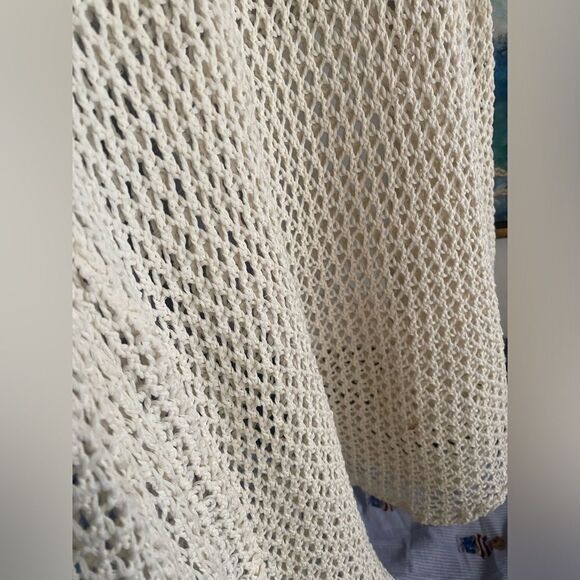 Undrest by the Sea Anthropologie Coverup Ivory Knit Dress Long Sz S - Picture 6 of 8